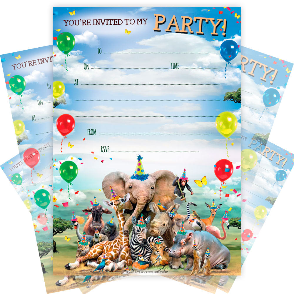 Get ready for a wild time with our wild animals party invites! These unique invitations feature playful designs and include 20 sheets, making it easy to invite all your party animals. Don't miss out on the fun - grab your PPK010 invites today!