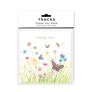 Floral & Butterfly Thank You Card Pack by Julia Pankhurst